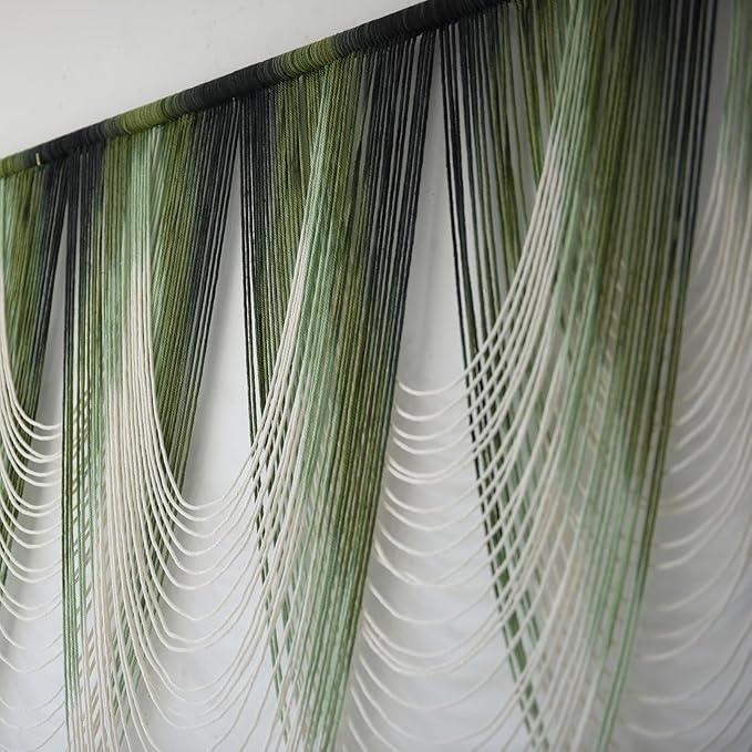 Macrame Wall Hanging Dip-Dyed Large Macrame Wall Decor Yarn Tapestry 57" W x - Image 7