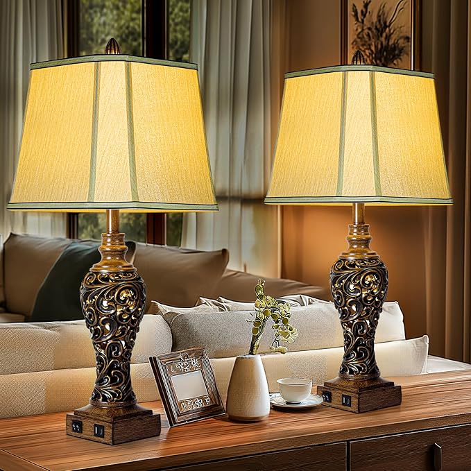 28.5'' Tall Farmhouse Vintage Table Lamp Set of 2 - Image 4