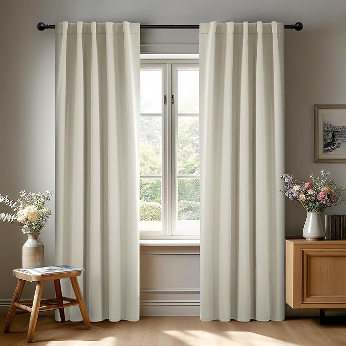 Deconovo Blackout Curtains, Thermal Insulated, W38 x L84 2 Panels, Back Tab by Deconovo