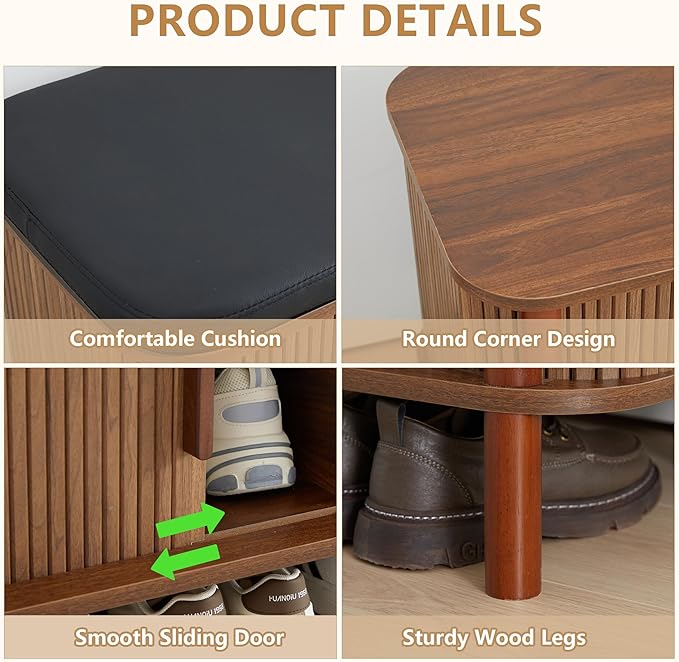 Shoe Bench, Entryway Shoe Cabinet - Image 7
