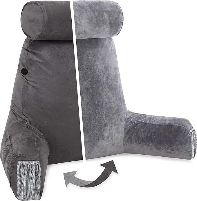 Husband Pillow Medium Aspen Edition Iron Grey, Sit Up Reading & Bed Rest by HusbandPillow