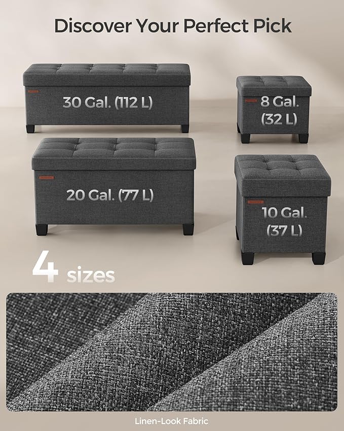 SONGMICS Storage Ottoman, Small Ottoman Foot Rest - Image 6