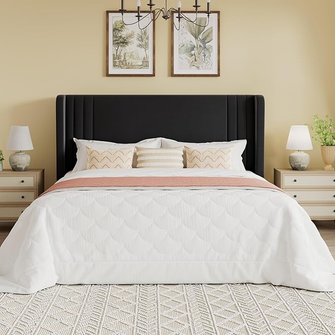 SHA CERLIN Full Size Velvet Upholstered Platform Bed Frame - Image 3