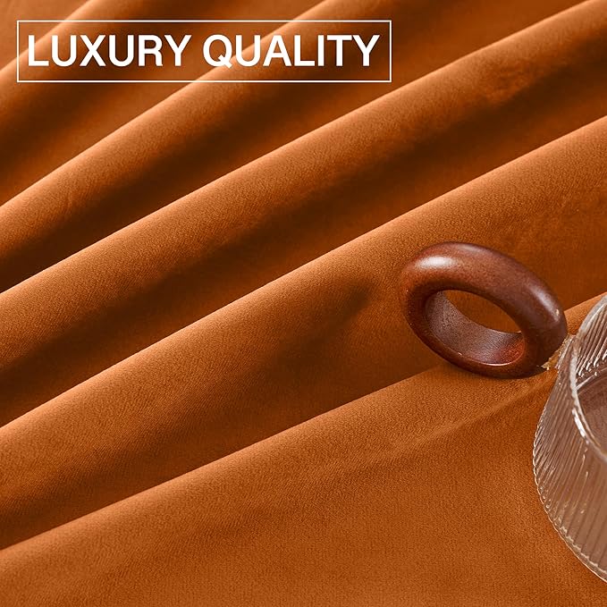 StangH Pumpkin Orange Curtains Velvet 96 inches - Image 8