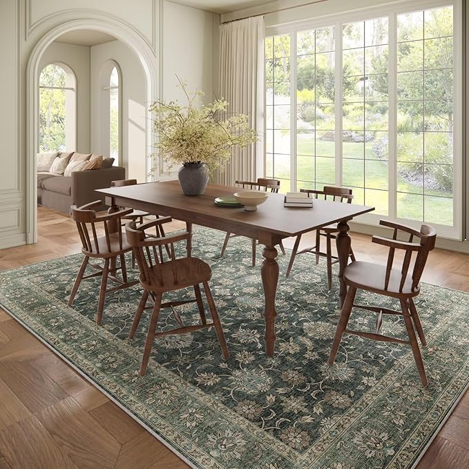 Washable 8x10 Area Rugs for Living Room, Boho Non-Slip Vintage Distress Large - Image 3