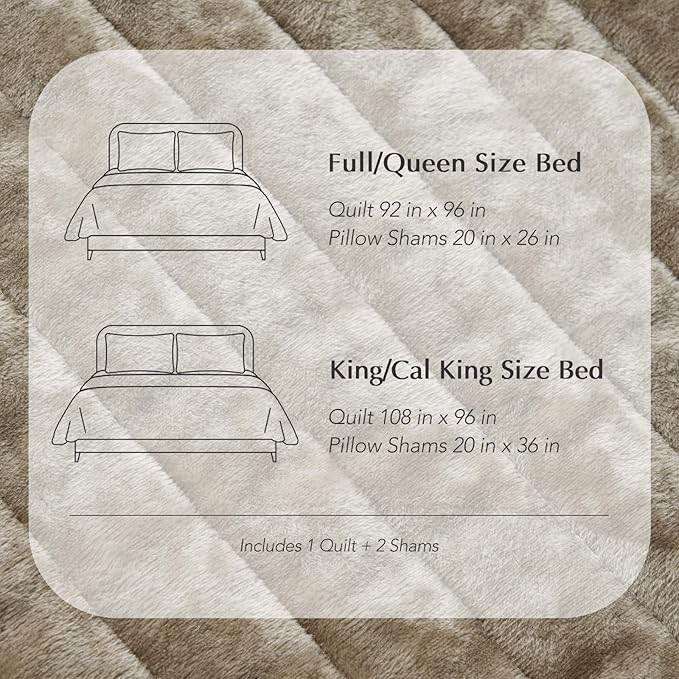 EVERGRACE Velvet Quilt Set Queen Size, Luxurious Soft Striped Channel Bedding - Image 9