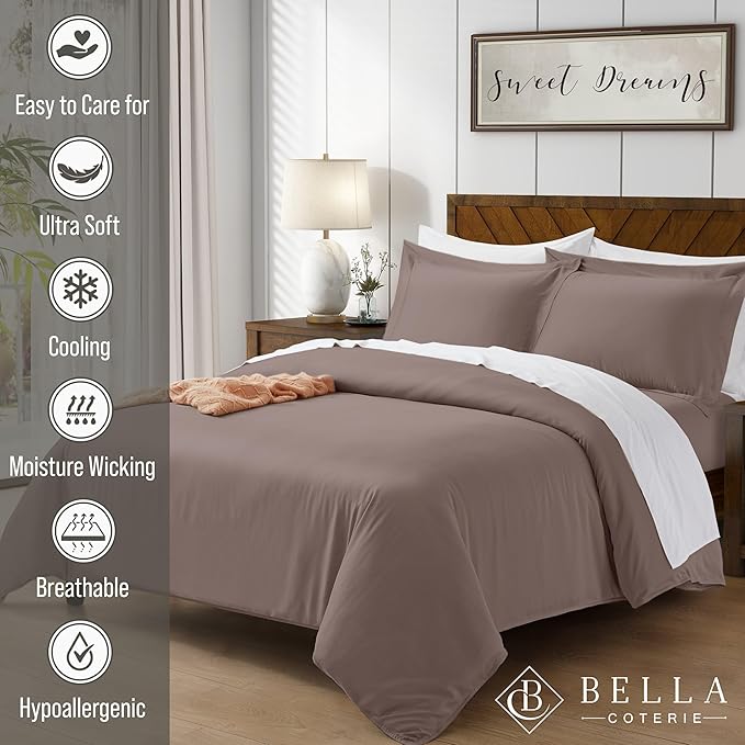 Bella Coterie Luxury Bamboo Viscose King Size Duvet Cover Set | 100% - Image 2