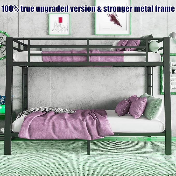 Higher Quality & Stronger Heavy Duty Metal Bunk Bed Frame Full XL Over Queen - Image 3