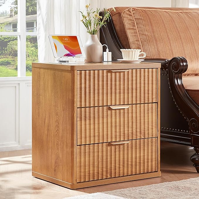 LEYAOYAO 23" Wide Fluted Night Stand by LEYAOYAO-Findtheshiningpointofyourideallife%EF%BC%81