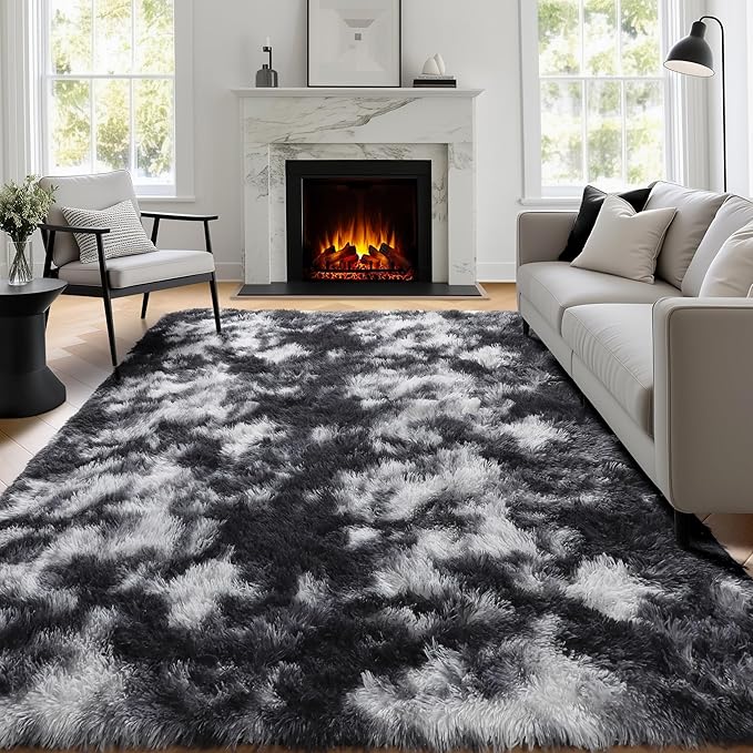 PAGISOFE Black White Grey Area Rugs - Image 3
