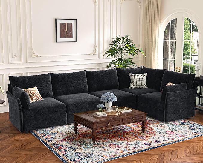 ABCASA 135.5" Oversized Modular Sectional Sofa, L Shaped Convertible Couch by ABCASA