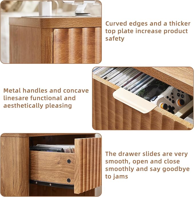 LEYAOYAO Fluted Nightstand - Image 5