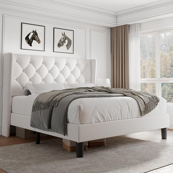 iPormis Queen Size Velvet Platform Bed Frame by iPomis