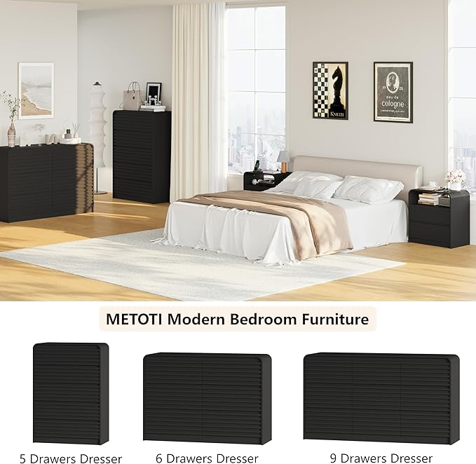 24" Wide Modern Fluted Nightstand - Image 7