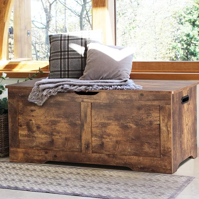 Timberer 39.4" Storage Chest, Wooden Storage Bench, Lift Top Toy Chest - Image 8
