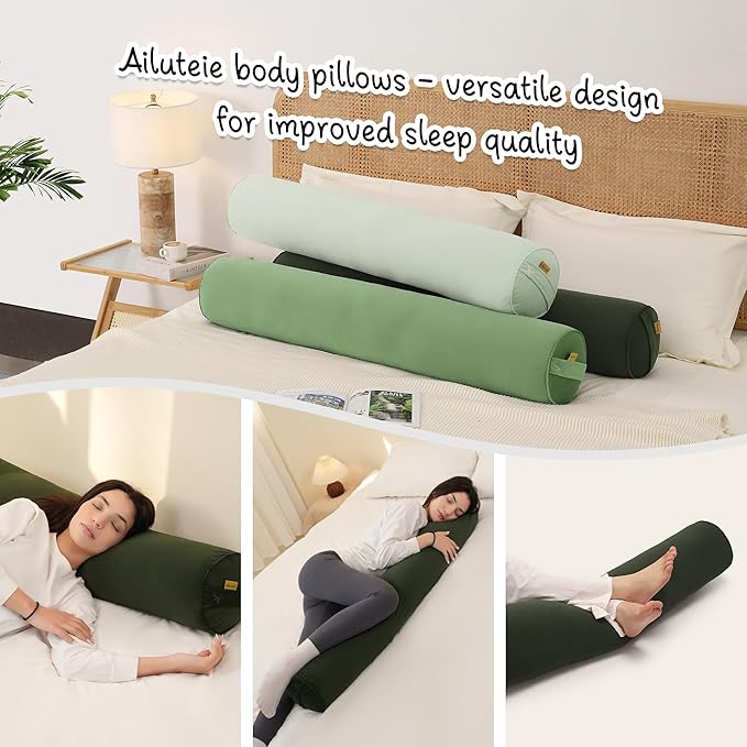 Long Round Body Pillow for Adults – Bolster Pillow for Bed, Cervical Roll Pillow - Image 6