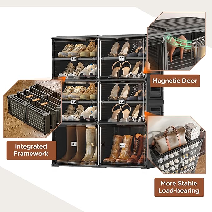 Black Shoe Rack Organizer Cabinet - Image 5