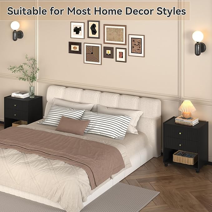 Modern Nightstand, Fluted End Table - Image 7