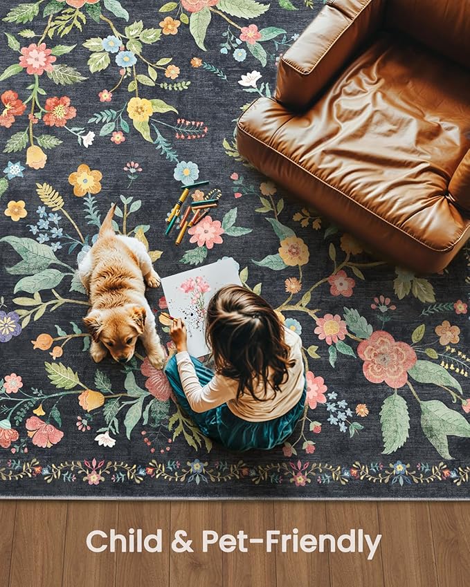 Amada 8x10 Area Rugs, Non-Slip & Low-Profile Large Area Rug - Image 6