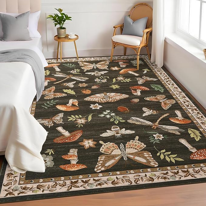 Mushroom Washable Area Rug 6x9 Rugs - Image 2