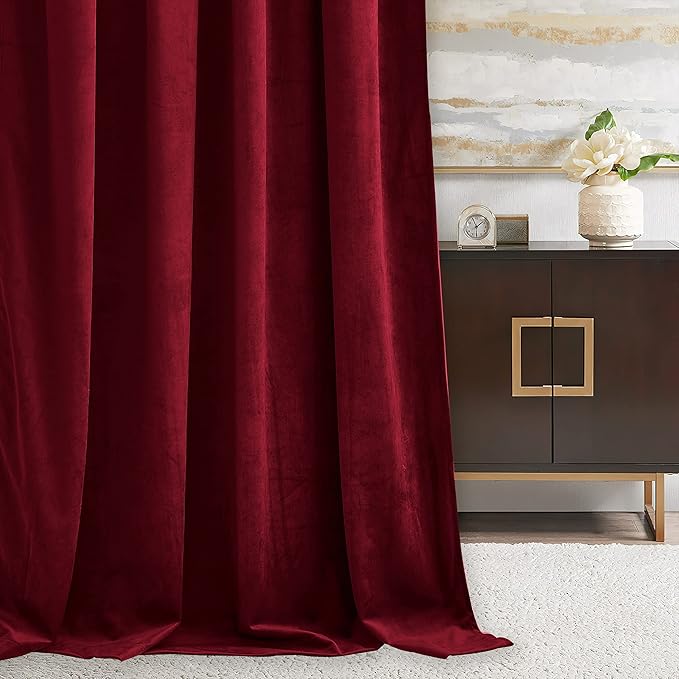 RYB HOME Red Velvet Curtains 84 inches - Image 5