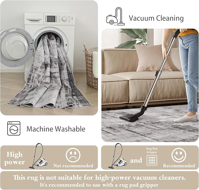 Machine Washable Area Rugs 8x10, Large Modern Abstract Rugs - Image 4