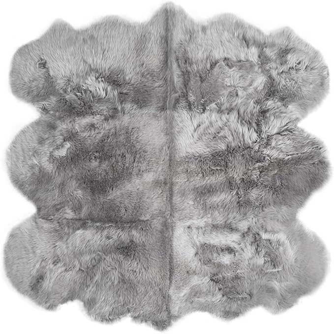 Premium Genuine Sheepskin Rug 5' x 6' Long Fur Soft & Natural Shaggy Living - Image 9