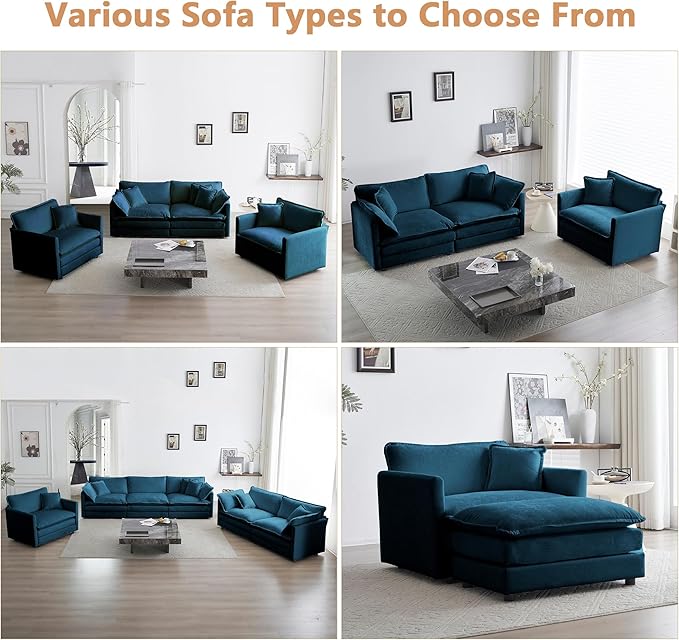 mikibama 41.4 Inch Single Seat Sofa, Chenille Comfy Deep Upholstered Couch - Image 6