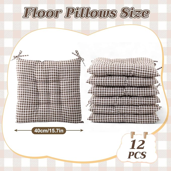 Geetery 12 Pcs Floor Pillows for Classroom Bulk Square Seating Cushions for - Image 2
