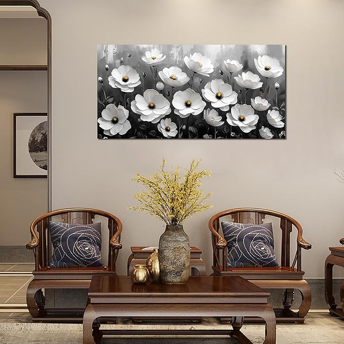 Prepeyssee Black and White Botanical Wall Art floral wall decor - Image 6
