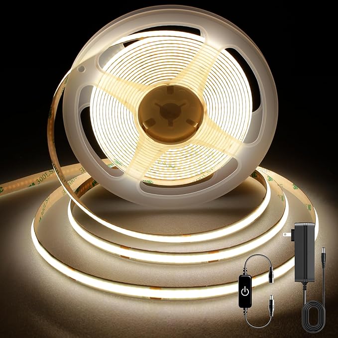 COB LED Strip, LED Strip Lights 3M/9.84ft, Touch Dimmable LED Strips, 4000K by PanderyCOBLightUPYourLife