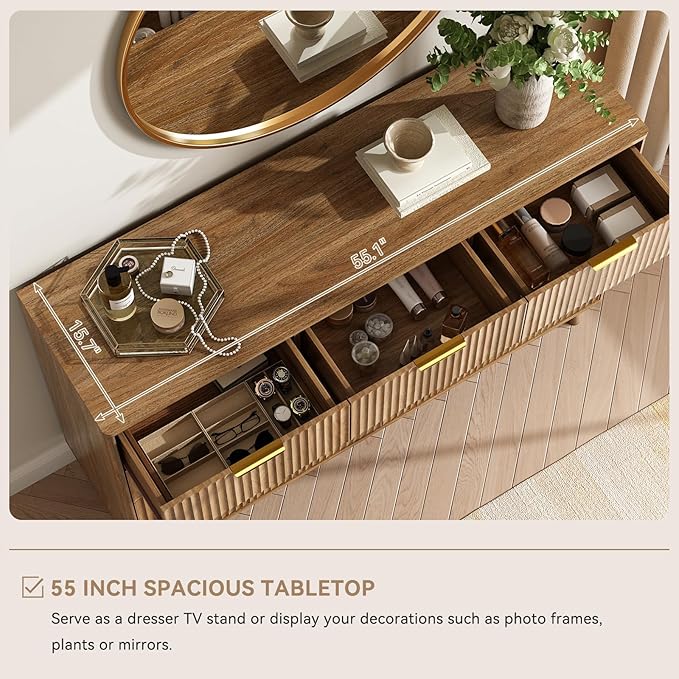 CARPETNAL Fluted 9 Drawer Dresser - Image 7