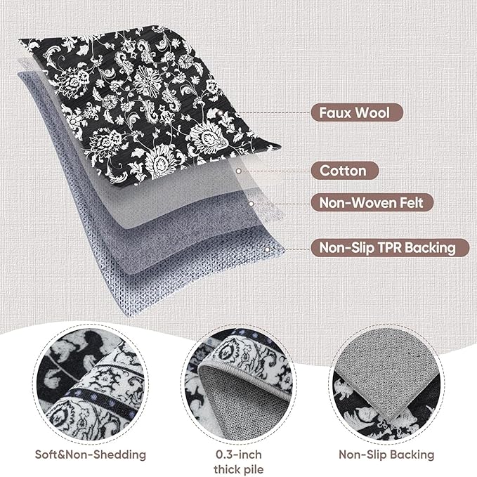 3x8 Runner Rugs for Hallways: Kitchen Runner Non Slip Washable Rug - Image 5