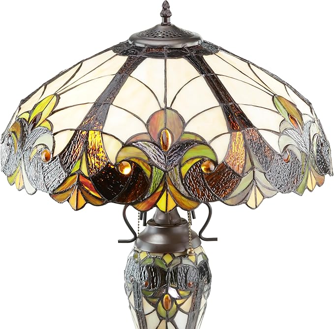 RIVER OF GOODS - Stained Glass Halston Double Lit Table Lamp - 24.5" H - - Image 7