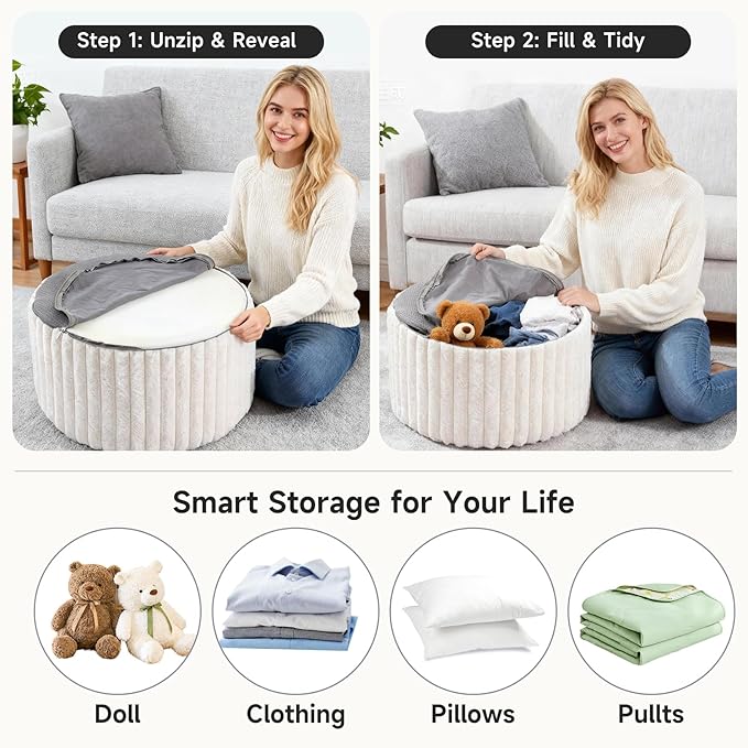 Tiita Floral Pouf Ottoman, Foot Stools Ottoman - Image 9