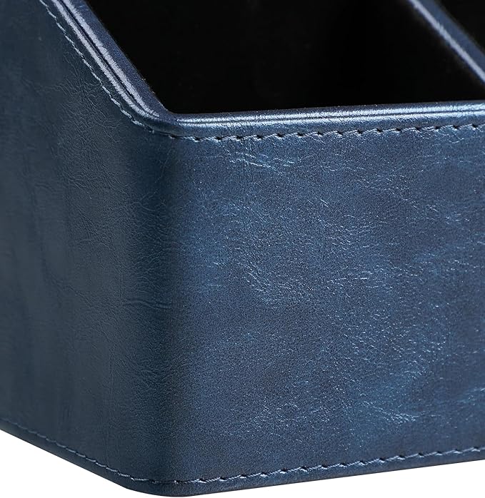 MEIBOOCH PU Leather Desk Organizer, Luxury Remote Control Holder - Image 7