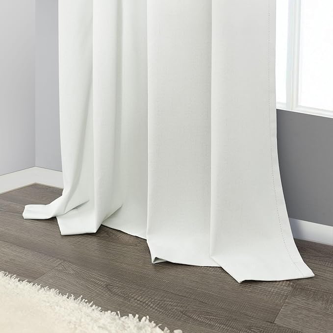 120 Inches Extra Long Curtains for Living Room 2 Panels Faux Linen Darkening - Image 8