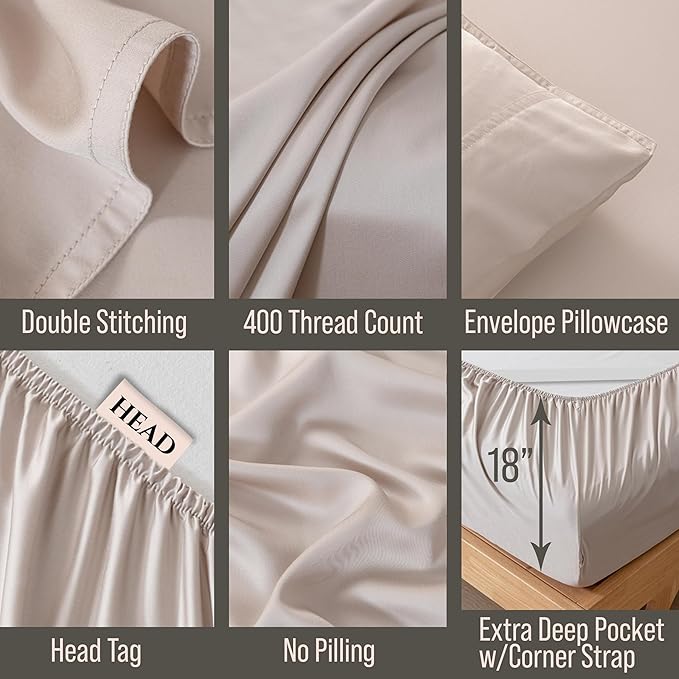 Bella Coterie Luxury Bamboo Viscose Twin XL Size Sheet Set | 100% Organically - Image 3