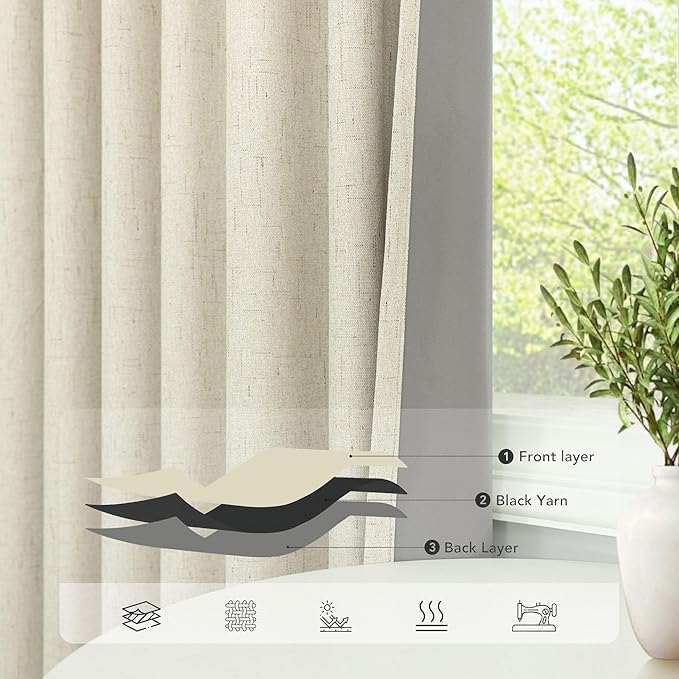 102 Inch Long Curtains for Bedroom Living Room Darkening Blackout Thermal Thick - Image 5