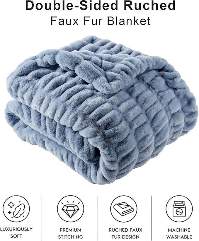BATTILO Soft Faux Fur Blanket, Large Double Sided Super Soft Fur Blankets and - Image 5