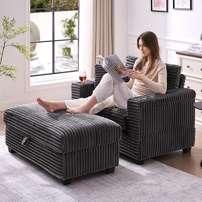 ONBRILL Corduroy Oversized Chair - Image 3