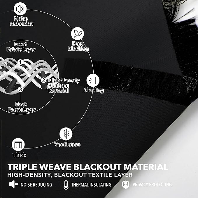Deconovo Blackout Curtains 84 Inches Long, 52x84 Inch, Room Darkening Curtains - Image 4
