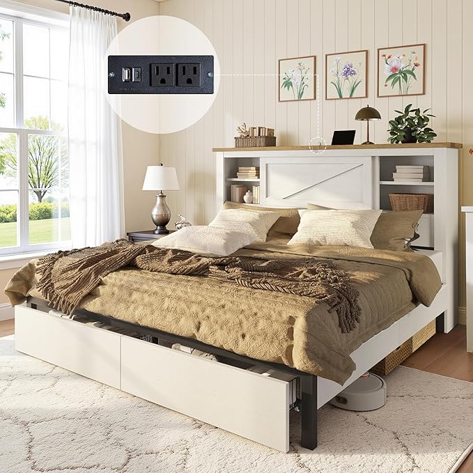 AMERLIFE King 47.2" H Bed Frame by AMERLIFE