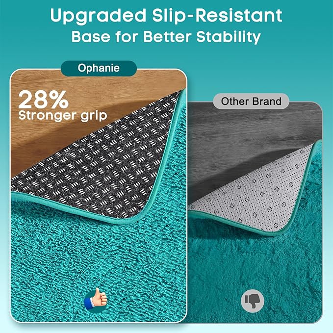 Ophanie Teal Rugs for Living Room Bedroom, 6x9 Fluffy Fuzzy Furry Carpet - Image 4