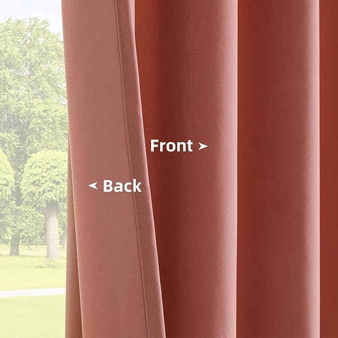 Joydeco Pink Velvet Curtains 96 inch Length 2 Panels, Luxury Blackout Rod - Image 4