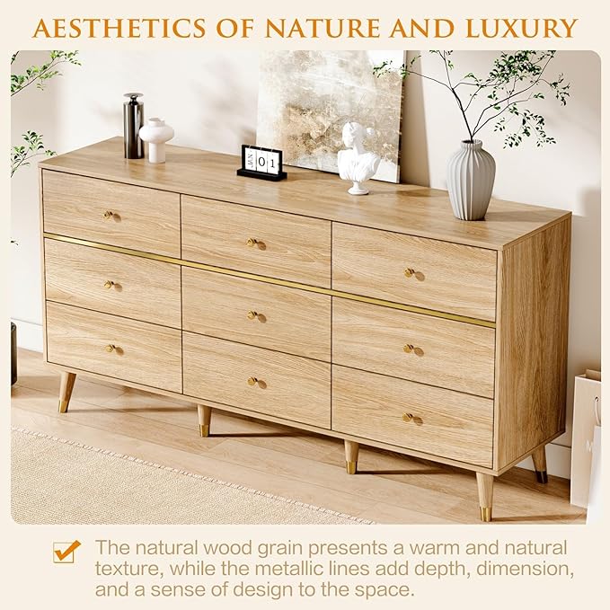 9 Drawer Dresser, Wooden Bedroom Drawer Dresser - Image 6