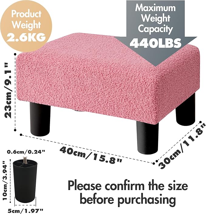 BRIAN & DANY Small Foot Stool Ottoman, Footstool - Image 2