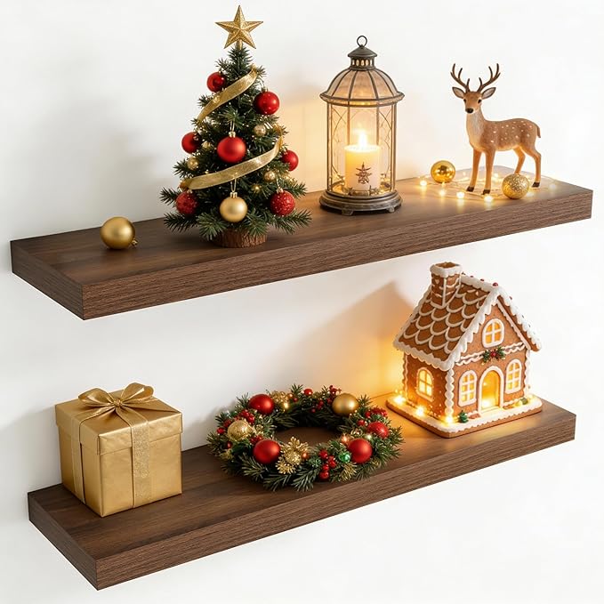 36 Inch Floating Shelves for Wall, 8 Inch Deep Floating Shelf for Storage & by Axeman