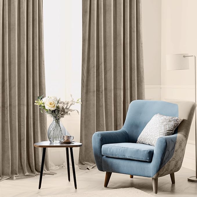 StangH Camel Beige Velvet Curtains - Image 7