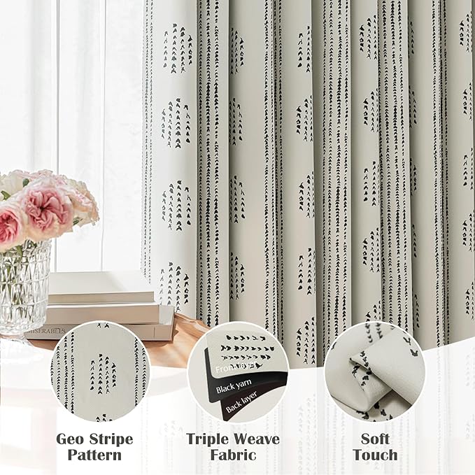 100% Boho Blackout Curtains 72 Inches Long - Image 5